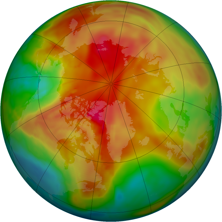 Arctic ozone map for 05 March 2009